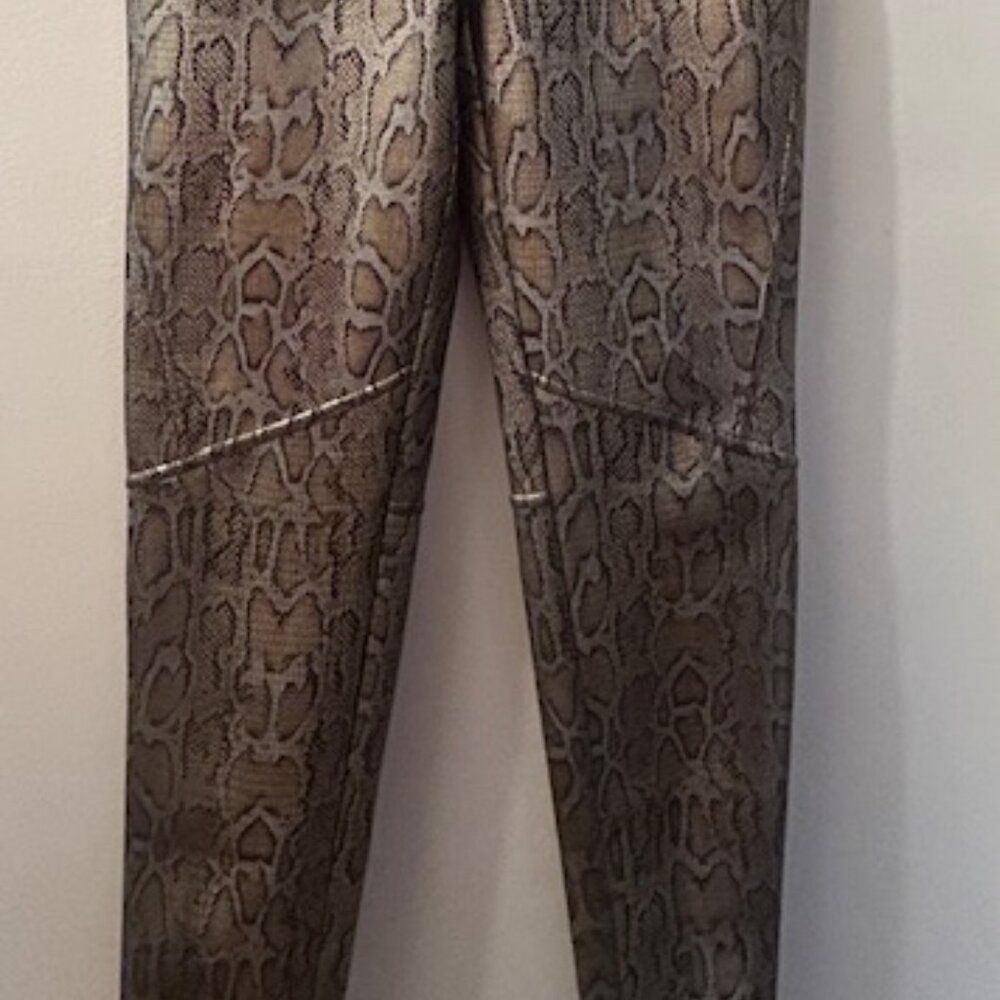 Free People "Rio" Metallic Gold Python Elastic Wa… - image 9